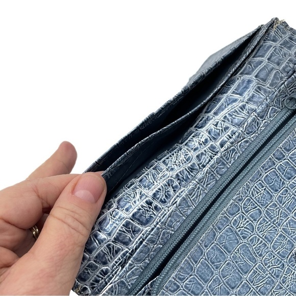 KENNETH COLE REACTION reptile look textured light blue wallet - Picture 8 of 16